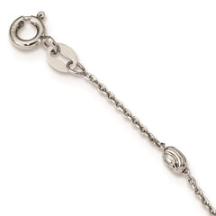 Sterling Silver Rhodium-plated Diamond-cut Beaded Necklace QG4549-18