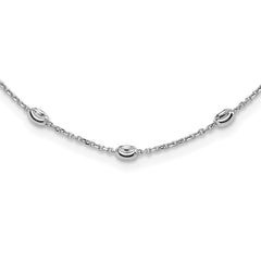 Sterling Silver Rhodium-plated Diamond-cut Beaded Necklace QG4549-18