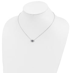 Sterling Silver Rhodium-plated Polished CZ Eye 17 inch Necklace QG4672-17