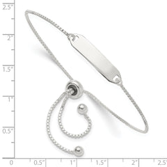 Sterling Silver Polished Bar Adjustable Bracelet QG4763