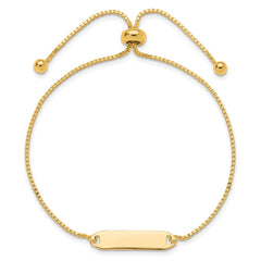 Sterling Silver Gold-tone Polished Bar Adjustable Bracelet QG4763GP