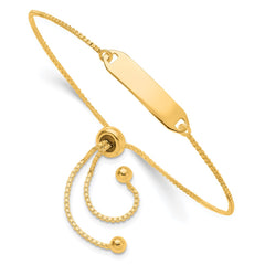 Sterling Silver Gold-tone Polished Bar Adjustable Bracelet QG4763GP