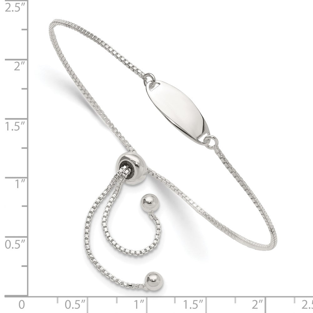 Sterling Silver Polished Bar Adjustable Bracelet QG4764