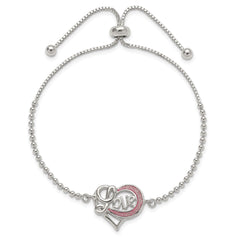 Sterling Silver Glitter Infused Infinity LOVE Adjustable Bracelet QG4768
