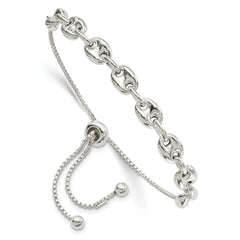 Sterling Silver Polished Link Adjustable Bracelet QG4770