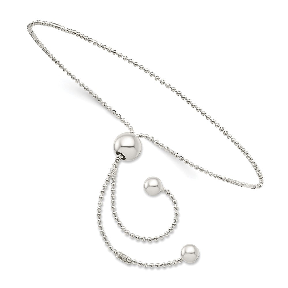 Sterling Silver Beaded Adjustable Bracelet QG4784