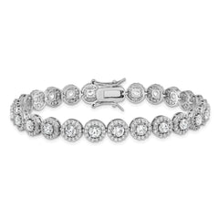 Sterling Silver Rhodium-plated CZ Tennis 7.5 inch Bracelet QG4875-7.5