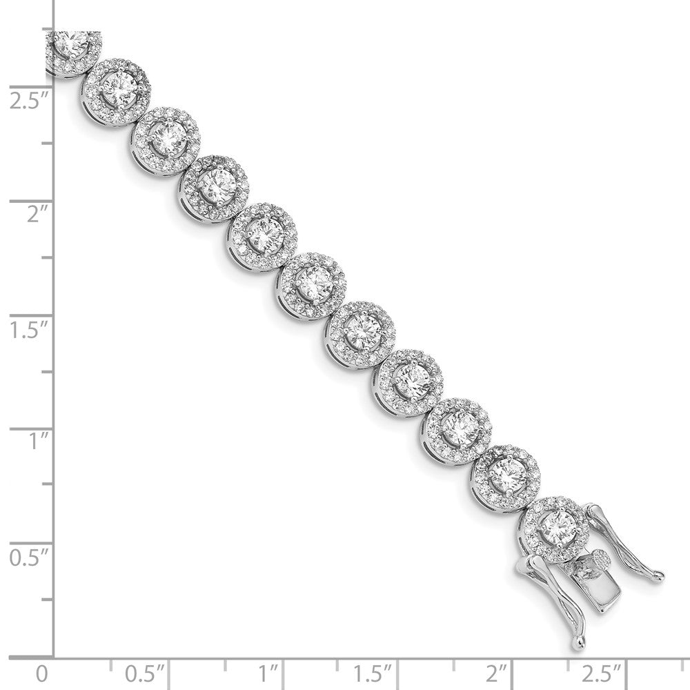Sterling Silver Rhodium-plated CZ Tennis 7.5 inch Bracelet QG4875-7.5