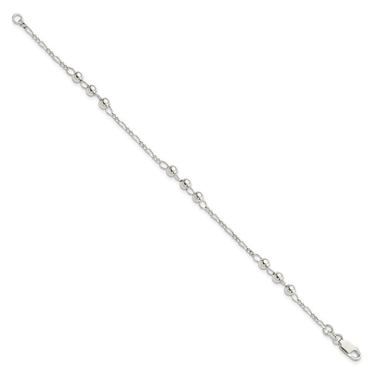 Sterling Silver Diamond Cut Beaded Bracelet QG4942-7