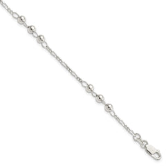 Sterling Silver Diamond Cut Beaded Bracelet QG4942-7