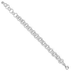 Sterling Silver Polished Double Links Bracelet QG4989-8.5