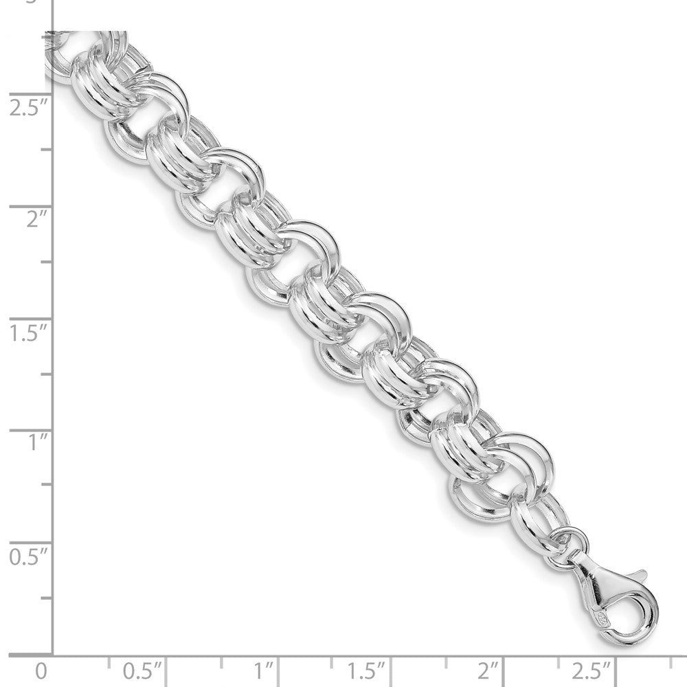 Sterling Silver Polished Double Links Bracelet QG4989-8.5