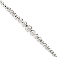 Sterling Silver Polished Graduated Beads Bracelet QG5036-7.5
