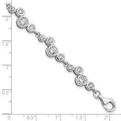 Sterling Silver Rhodium-plated CZ Bracelet QG5056-7.5
