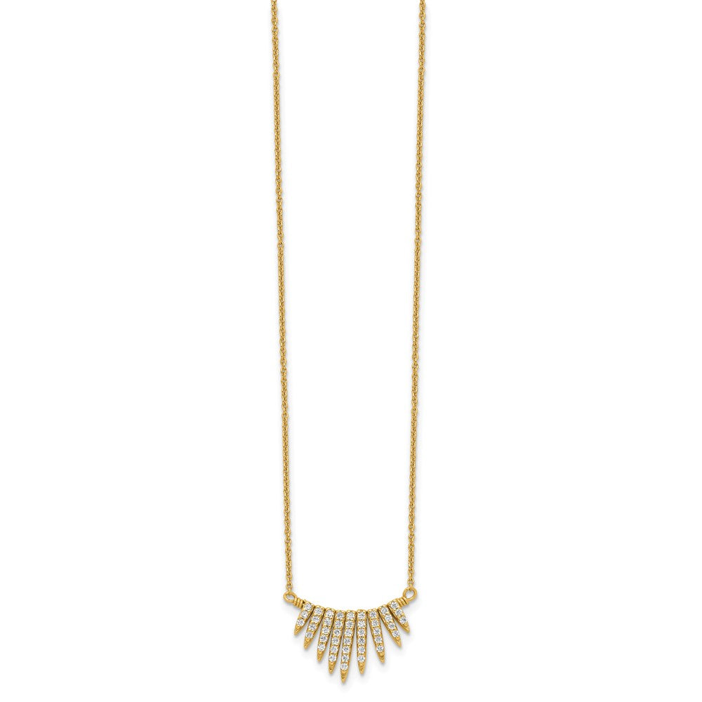 Sterling Silver Gold-tone CZ Necklace QG5126-18