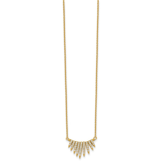 Sterling Silver Gold-tone CZ Necklace QG5126-18