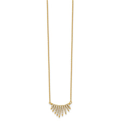 Sterling Silver Gold-tone CZ Necklace QG5126-18