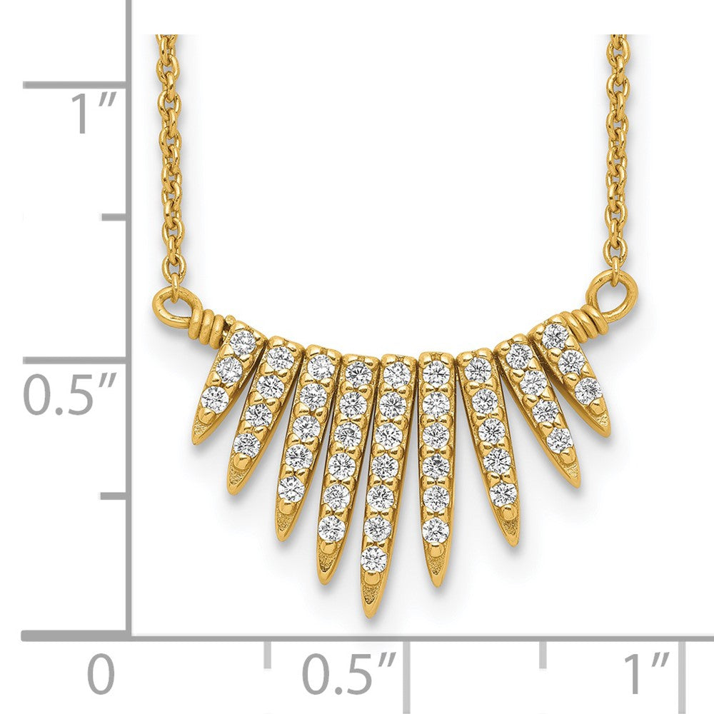 Sterling Silver Gold-tone CZ Necklace QG5126-18