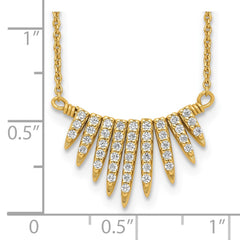 Sterling Silver Gold-tone CZ Necklace QG5126-18