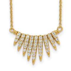 Sterling Silver Gold-tone CZ Necklace QG5126-18