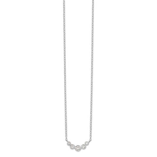Sterling Silver CZ Necklace QG5128-17.5