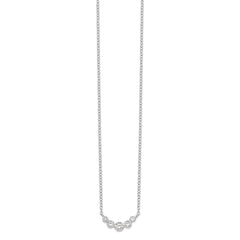 Sterling Silver CZ Necklace QG5128-17.5