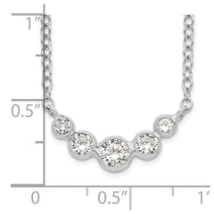 Sterling Silver CZ Necklace QG5128-17.5