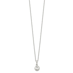 Sterling Silver Rhodium-plated Polished CZ Necklace QG5143-18