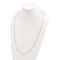 Sterling Silver Rhodium-plated CZ 15-Station Necklace QG5311-32