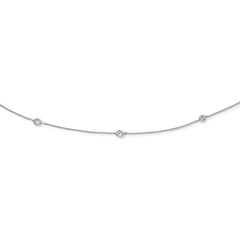 Sterling Silver Rhodium-plated CZ 15-Station Necklace QG5311-32