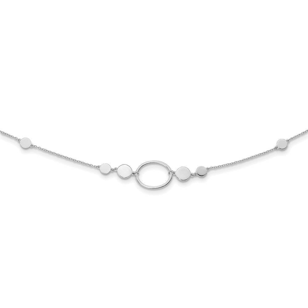 Sterling Silver Rhodium-plated Polished Ovals and Discs Necklace QG5328-36