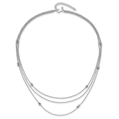 Sterling Silver Rhodium-plated Love Knot Multi-Strand w/2in ext Necklace QG5331-18