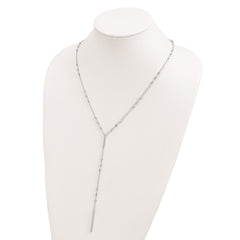 Sterling Silver Rhod-plated Beads/Vertical Bar w/ 1in ext. Y-Necklace QG5453-22