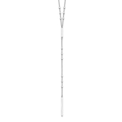Sterling Silver Rhod-plated Beads/Vertical Bar w/ 1in ext. Y-Necklace QG5453-22