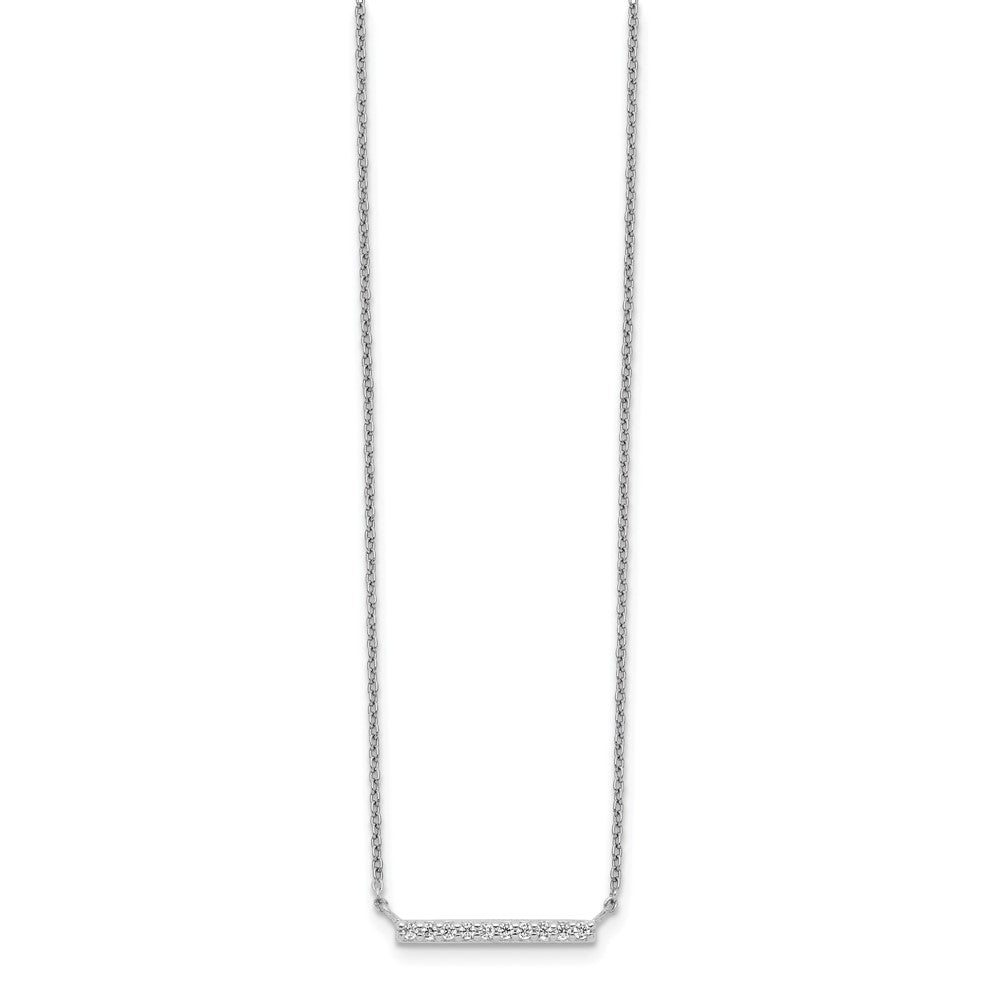 Sterling Silver CZ Bar Necklace QG5490-16
