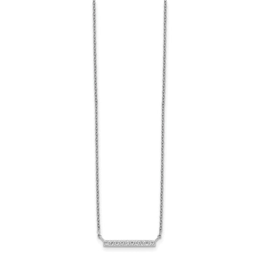 Sterling Silver CZ Bar Necklace QG5490-16