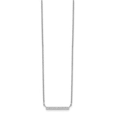 Sterling Silver CZ Bar Necklace QG5490-16