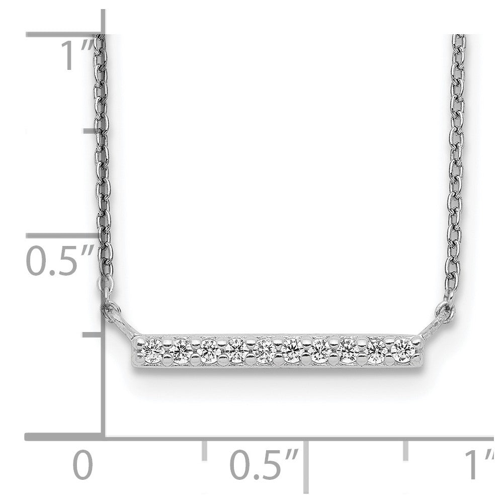 Sterling Silver CZ Bar Necklace QG5490-16