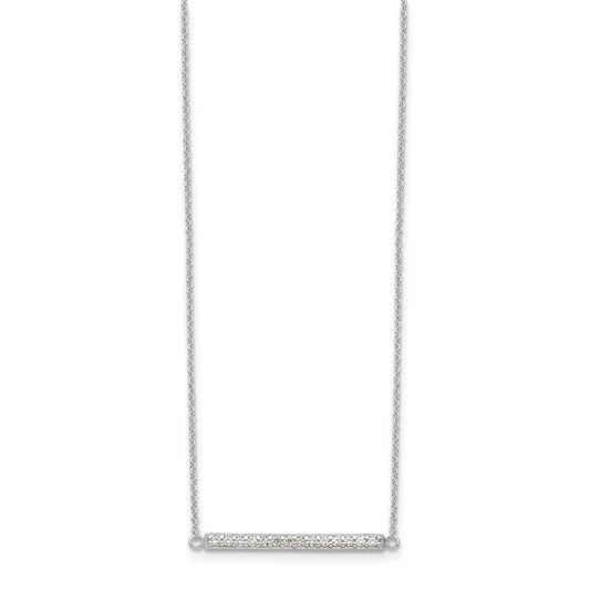 Sterling Silver CZ Bar Necklace QG5494-16.5