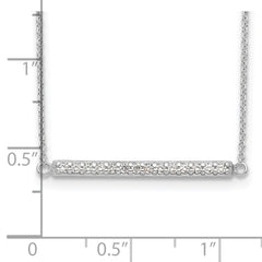 Sterling Silver CZ Bar Necklace QG5494-16.5