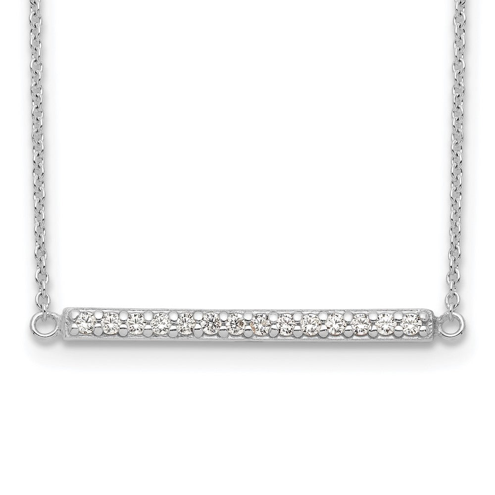 Sterling Silver CZ Bar Necklace QG5494-16.5