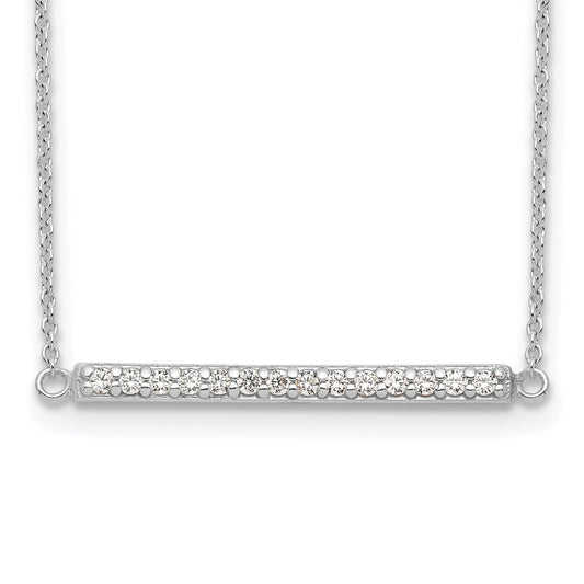 Sterling Silver CZ Bar Necklace QG5494-16.5