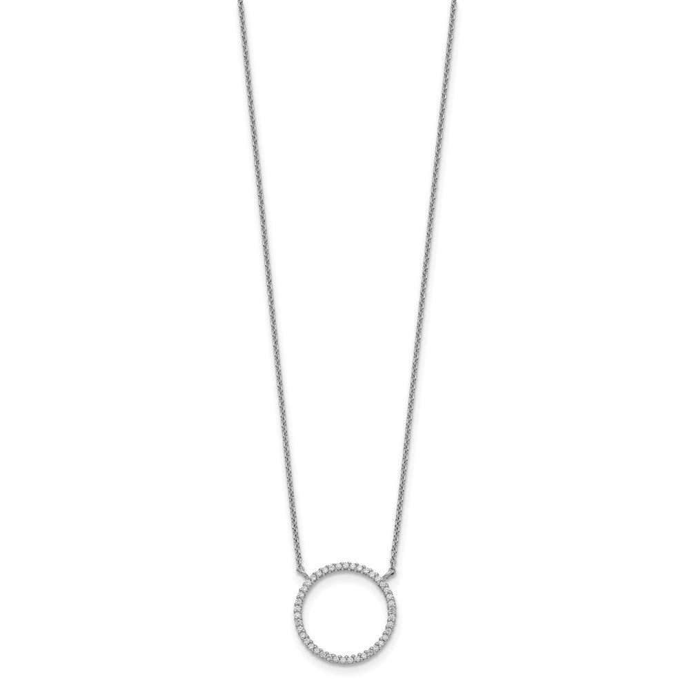 Sterling Silver Circle CZ Necklace QG5509-18