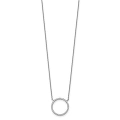 Sterling Silver Circle CZ Necklace QG5509-18