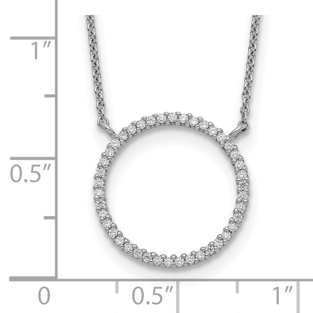 Sterling Silver Circle CZ Necklace QG5509-18
