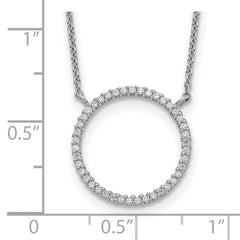 Sterling Silver Circle CZ Necklace QG5509-18