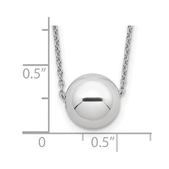 Sterling Silver Rhodium-plated Polished Bead Necklace QG5567-18
