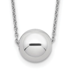 Sterling Silver Rhodium-plated Polished Bead Necklace QG5567-18