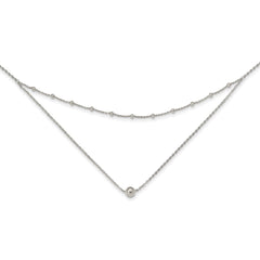 Sterling Silver Polished Beaded w/4 in ext Choker QG5571-12