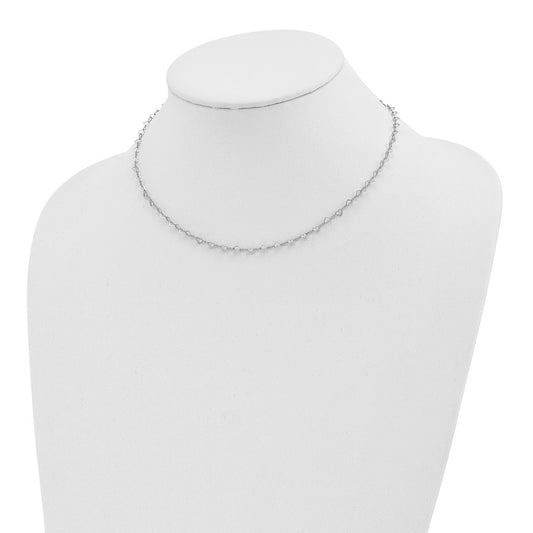 Sterling Silver Polished Hearts Link w/4 in ext Choker QG5572-12